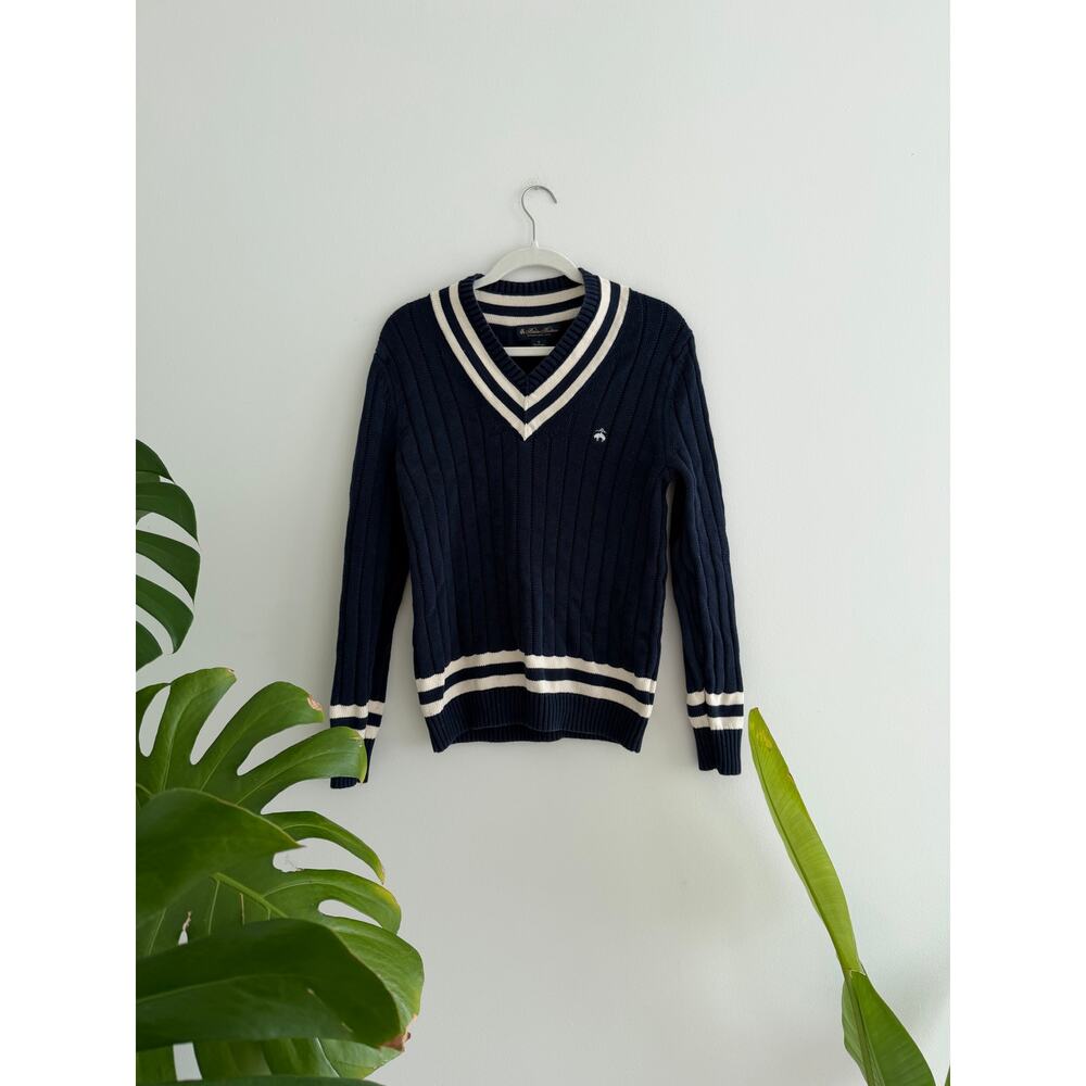 brooks brothers cotton/linen vneck vintage sweater | sz small
